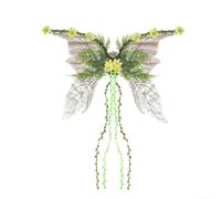 PureBowlic Alas de mariposa verdes para mujeres y adultos, accesorio de disfraz de hada para disfraz renacentista de Halloween, organza transparente de la madre naturaleza, accesorio de cosplay, 70 x