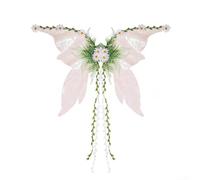 PureBowlic Alas de mariposa verdes para mujeres y adultos, accesorio de disfraz de hada para disfraz renacentista de Halloween, organza transparente de la madre naturaleza, accesorio de cosplay, 70 x