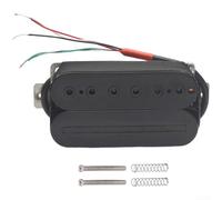 PureBowlic Alnico V - Pastilla de guitarra de doble bobina para guitarra eléctrica LP ST, piezas de poste ajustables, cera en maceta, sin ruido, cromo negro, fácil de instalar (negro, 52 mm)