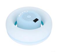 PureBowlic Altavoz flotante impermeable para piscina con luces ambientales RGB, compatible con Bluetooth, portátil para fiestas acuáticas, compacto inalámbrico de 22 cm para boombox, blanco (azul)