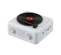 PureBowlic Altavoz retro portátil FM con altavoz integrado, sintonizador DAB, reproducción USB/TF, salida de 5 W, batería de 800 mAh para viajes en casa al aire libre (blanco)