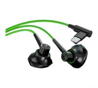 PureBowlic Auriculares para juegos con cable con micrófono, tipo C USB-C y cabezales semiintrauditivos de 3.5 mm para Battle Royale, auriculares de deportes electrónicos con aislamiento de ruido y
