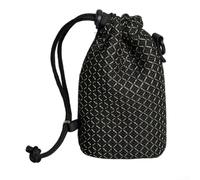 PureBowlic Bolsa de almacenamiento para altavoces JBL Go 5/4/3/2, funda de viaje portátil con cierre de cordón y gancho para colgar, bolsa de tela compacta para auriculares y accesorios, negro, 15 x 9