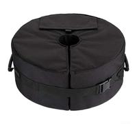 PureBowlic Bolsa de arena redonda para paraguas al aire libre, 46 cm/ancla de playa de jardín con ventana lateral, tela térmica para base estabilizadora para señalización de patio, negro (negro)