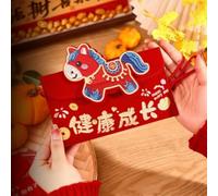 PureBowlic Bolsa de tela roja para el Año Nuevo Chino 2026 Año del Caballo, Bolsa de dinero de la suerte bordada con cierre a presión, bolsa de tela reutilizable para decoración de festivales lunares