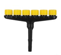 PureBowlic Boquilla de riego de jardín de múltiples cabezales con flujo ajustable, rociador de niebla fina para tuberías de 1 a 1.5 pulgadas, herramienta de riego para cuidado de granja y plantas