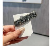 PureBowlic Broche para el pelo BB con diamantes de imitación para mujer, accesorios geométricos para el cabello azul, negro, gris y plateado, simple y a la moda, hecho a mano, para fiestas elegantes y