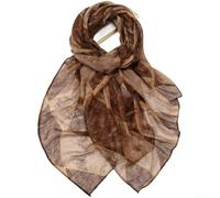 PureBowlic Bufanda con estampado geométrico para mujer, ligera, de algodón y lino, chal largo, suave, transpirable, patrón retro, calentador de cuello, longitud extendida, varios colores, rojo (marrón