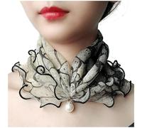 PureBowlic Bufanda de gasa de estilo coreano para mujer con estampado floral, accesorio de moda ligero y transparente para todas las estaciones, chal suave y transpirable (P)
