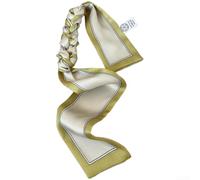 PureBowlic Bufanda de seda para mujer, cinta larga estrecha con borlas, suave y transpirable con patrón de cuadros para el cabello, bolso de muñeca, cuello, accesorio de moda de color caramelo 90 x 7