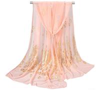 PureBowlic Bufanda ligera de pashmina para mujer, estampado de lámina dorada, chal de poliéster suave, para todas las estaciones, elegante, color sólido, accesorio de moda, varios colores para fiestas