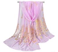 PureBowlic Bufanda ligera de pashmina para mujer, estampado de lámina dorada, chal de poliéster suave, para todas las estaciones, elegante, color sólido, accesorio de moda, varios colores para fiestas
