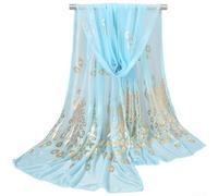 PureBowlic Bufanda ligera de pashmina para mujer, estampado de lámina dorada, chal de poliéster suave, para todas las estaciones, elegante, color sólido, accesorio de moda, varios colores para fiestas