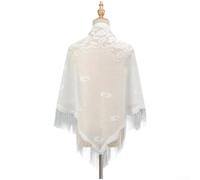 PureBowlic Bufanda triangular de encaje para mujer, elegante envoltura floral para novia, accesorio de poliéster jacquard suave, 75 x 180 cm, peso ligero, varios colores, boda, fiesta, banquete, damas