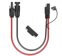 PureBowlic Cable de extensión solar SAE de 10 AWG de 60 cm, adaptador de inversión de polaridad, aislamiento de PVC de potencia eficiente, negro, resistente, resistente a la intemperie, conexión