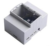 PureBowlic Caja de montaje en riel DIN ABS para Raspberry Pi 4B/3B con bloqueo deslizante transparente de ventana y agujeros de pared, caja de protección industrial para proyectos de bricolaje (Pi4B +