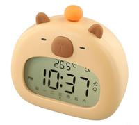 PureBowlic Capybara - Reloj despertador con luz nocturna, recargable por USB, temporizador LED, suave, brillante, lindo, amarillo, gel de sílice, fácil control, para dormitorio de niños, decoración de
