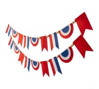 PureBowlic Cartel de fieltro para el Día de la Independencia, decoraciones de bandera patriótica con tema de amor, banderines de estrellas y rayas para fiesta del 4 de julio, suministros para eventos