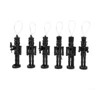 PureBowlic Cascanueces adornos para árbol de Navidad | Classic Mate para Mini Colgantes de Madera Guardia Diseños Corona Tambor Motivos Acabado Tilo Árboles Coronas Negro 13 cm