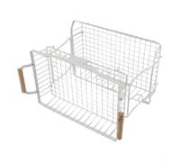 PureBowlic Cesta de frutas de metal de 2 niveles con gancho de plátano, estante grande de almacenamiento de verduras para encimera de cocina, organizador de diseño abierto para aperitivos de frutas