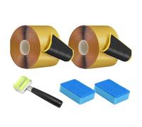 PureBowlic Cinta de revestimiento de estanque de butilo de doble cara con rodillo: kit de sellado de costuras impermeables para reparación de piscinas y estanques, incluye esponjas para una fácil
