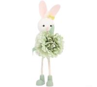 PureBowlic Colgante de ángel de conejo floral de Pascua con orejas de alambre ajustables, pastel 3D, adorno colgante de flor de primavera para el hogar, fiesta, puerta, decoración de pared, morado