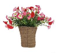 PureBowlic Corona de gloria matutina artificial rosa de 35 cm de flores falsas vibrantes para colgar en la puerta para el hogar, oficina, mesa de pared, día de San Valentín, decoración de fiesta de