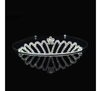 PureBowlic Corona de princesa para mujer, diadema de aleación con diamantes de imitación K9, tiara plateada para boda, cumpleaños, fiesta nupcial, ligera, ajuste cómodo, elegante diseño de moda (35)