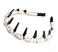 PureBowlic Diadema bohemia de lunares para mujer, de algodón suave, corona alta, ligera, elegante, accesorios para el cabello, estilo diario, color negro, ajuste general, 14 x 4 x 15 cm (lunares