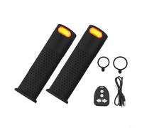 PureBowlic Empuñaduras de manillar de scooter eléctrico con luces intermitentes para Xiaomi para M365 Pro /1S Pro /2 para MI 3, extremos de barra de sílice antideslizantes con indicadores izquierdo y
