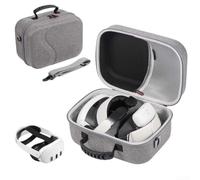 PureBowlic Estuche rígido de almacenamiento para Meta 3S a prueba de golpes EVA Organizador Bolsa de transporte con compartimento para accesorios para auriculares y controladores VR Negro Gris