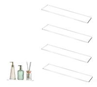 PureBowlic Forchen - Estantes de acrílico transparente para botiquín de 13 pulgadas, paquete de 2 organizadores transparentes de almacenamiento de baño para armarios montados y colgantes, reemplazo de