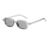 PureBowlic Gafas de sol ovaladas para mujer, marco pequeño, protección UV385, ligeras, de policarbonato, para viajes diarios, al aire libre, marco negro, lente gris (negro)