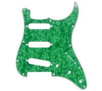 PureBowlic Golpeador de celuloide de 3 capas para guitarra, 11 agujeros, SSS, compatible con guitarras eléctricas, accesorio de repuesto, blanco, negro, crema, colores perla (perla verde)