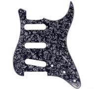 PureBowlic Golpeador de celuloide de 3 capas para guitarra, 11 agujeros, SSS, compatible con guitarras eléctricas, accesorio de repuesto blanco, negro, crema, perlas (perla negra)