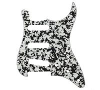 PureBowlic Golpeador de celuloide de 3 capas para guitarra, placa de rayado, 11 agujeros, compatible con guitarras eléctricas, accesorio de repuesto para guitarras eléctricas, color blanco, negro
