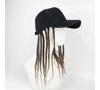 PureBowlic Gorra de béisbol unisex con rastas largas para peluca para hombres y mujeres, Hop para sombrero punk, extensión de cabello de fibra de alta temperatura, negro y marrón de 13.8 pulgadas o