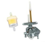 PureBowlic Interruptor de válvula de grifo de gasolina para Suzuki GSF600S/GSF1200 Bandit DR650SE/LS650/Savage para Kawasaki Vulcan para 750 500 aluminio con pantalla de filtro plateado