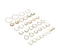 PureBowlic Juego de aretes geométricos cuadrados de metal en forma de C para mujer, joyería de moda exagerada colorida, 6/12/18/24 pares, aretes colgantes ligeros y bonitos (R)
