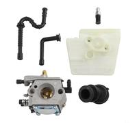 PureBowlic Kit de carburador para motosierras WT-194-1 y WT-194 para motosierras MS240 MS260, pieza de repuesto de metal para aumentar el rendimiento del motor, acabado plateado y negro