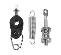 PureBowlic Kit de pedal de pedal de bombo para resorte y tensor, accesorio de piezas de tambor de metal para juego de tambor, conjunto completo de accesorios de repuesto de 3 piezas, acabado plateado