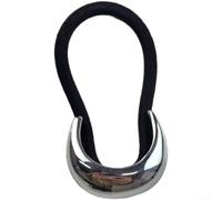PureBowlic Lazo de pelo de aleación en forma de U de lujo para mujer, banda de pelo de metal elástico con acabado galvanizado. Elegante diadema plateada para coletas y updosAccesorio para el cabello