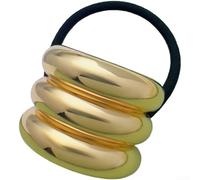 PureBowlic Lazos trenzados de metal dorado para mujeres y niñas, bandas elásticas trenzadas con acabado galvanizado para coletas y moños, accesorios duraderos para el cabello (estilo 11)
