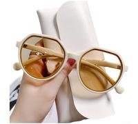 PureBowlic Lentes de sol polarizados redondos vintage para mujer, protección UV400, lentes retro de marco pequeño, lentes de acrílico ligeros de policarbonato para conducir, viajes al aire libre