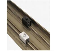 PureBowlic Limitador de bloqueo de riel de ventana de aleación de aluminio para puertas correderas tipo 90 y 828, tapón de seguridad con montaje de tornillo, negro, paquete de 2 (90)