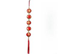 PureBowlic Linternas de cuerda de franela de caballo de Año Nuevo chino 2026, adornos colgantes festivos rojos con estampado dorado para decoración de fiesta de primavera, hogar, jardín, fiesta