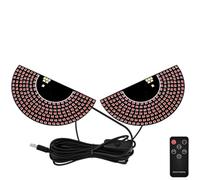 PureBowlic Luz de ojo con símbolo LED para ventana trasera, 14 modos dinámicos, control remoto, lámpara adhesiva alimentada por USB en varios colores para coche, SUV, camión, opciones amarillas, rojas