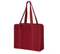 PureBowlic Madam - Carpeta multibolsillo con cremallera, organizador de tela roja para carpetas de 3 anillas, suministros de costura, correa interior espaciosa, construcción robusta para proyectos de