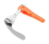 PureBowlic Mango cromado para cisterna de inodoro, palanca de metal de repuesto para tanque de descarga estándar, ajuste de botón de inodoro de aleación de zinc con tornillo, plata y naranja, 10,5 cm