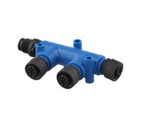 PureBowlic Marine M12-5P T Conector divisor para NMEA 2000 Backbone, IP67 impermeable 1 macho a 3-7 vías Cable de caída para Garmin Simrad barco yate sensor de navegación negro (1 macho a 3 hembras)